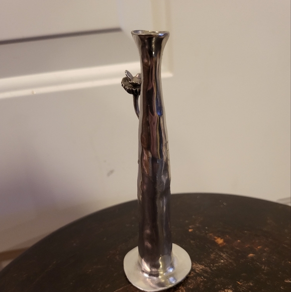 Pewter Bird in Nest Bud Vase 5.5" - Picture 4 of 7